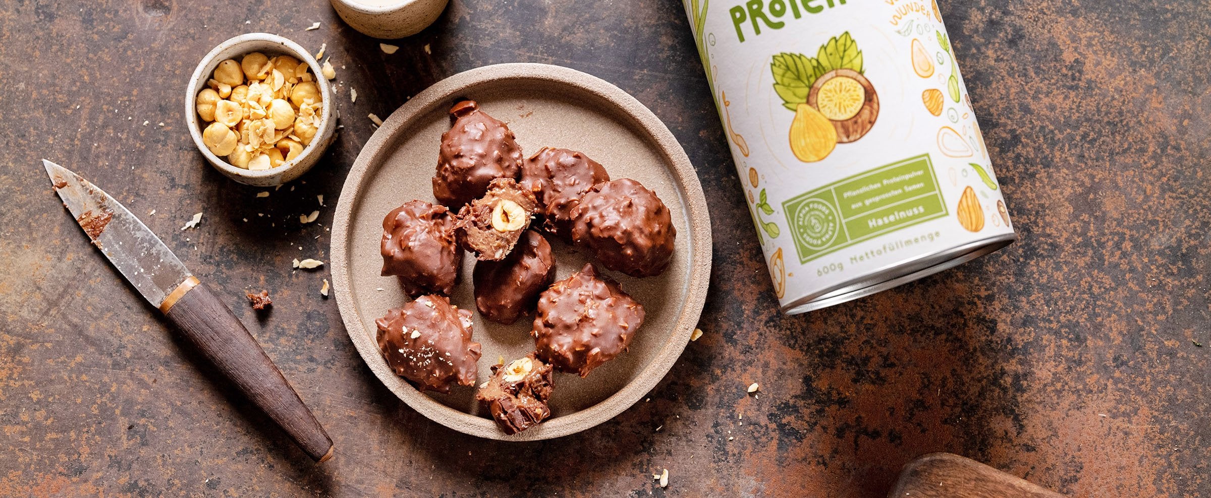 HIGH PROTEIN HAZELNUT CHOCOLATE BALLS