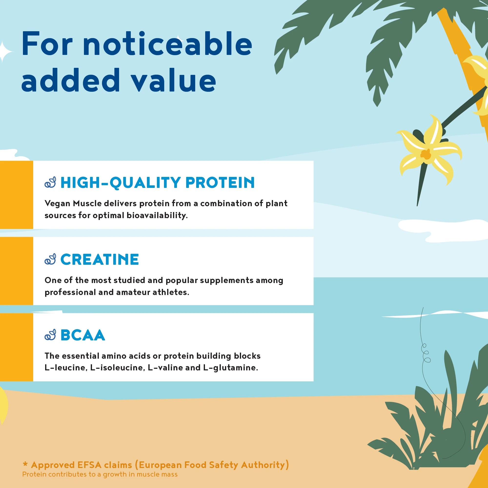 A+ Three - Vegan Muscle  - Creatine & BCAA Protein -  Vanilla Flavour