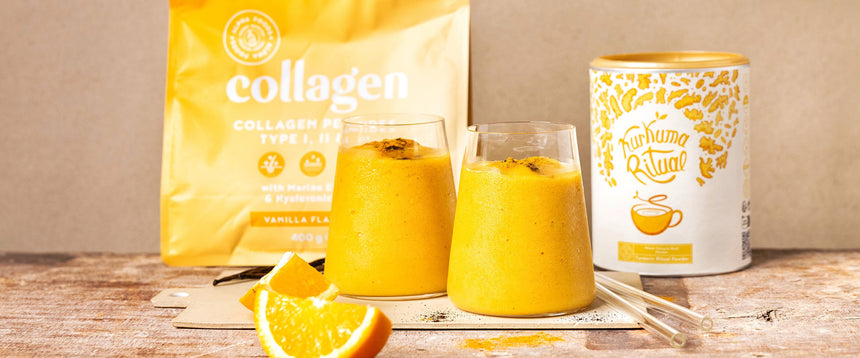 Curcuma Collagen Smoothie with benefits for skin and hair