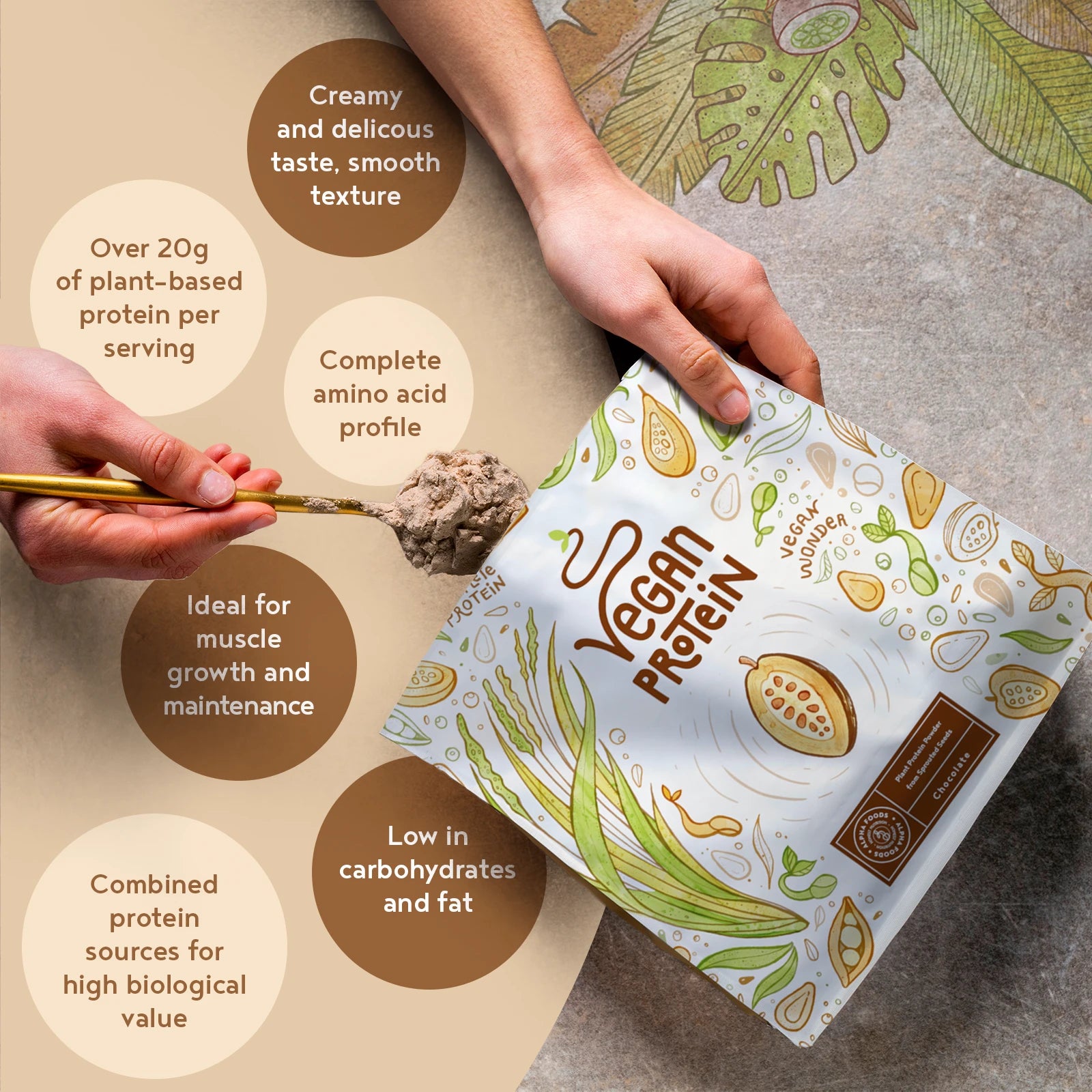 A+ Two - Vegan Protein - Chocolate Flavour 2x600g