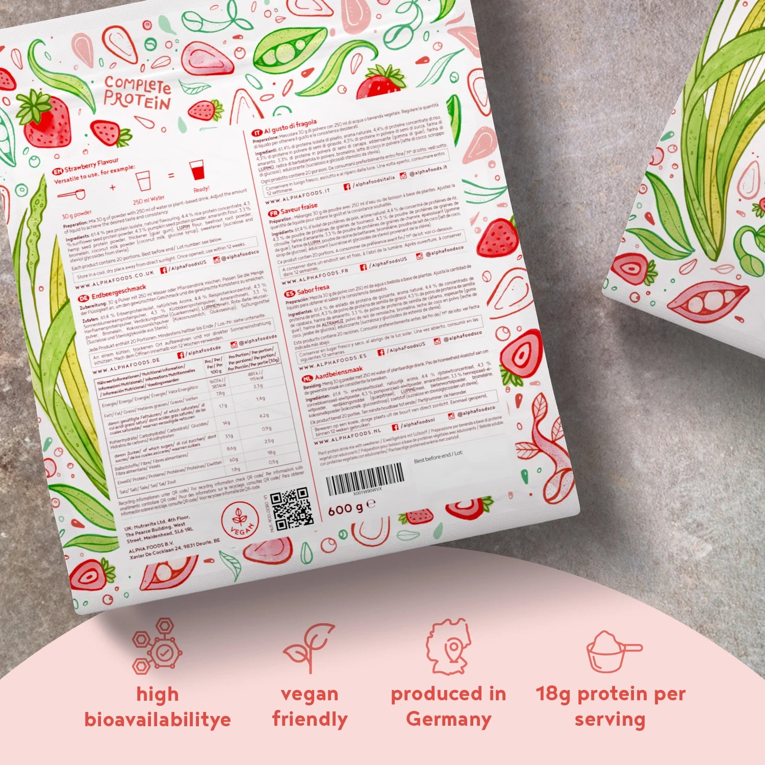 A+ Two - Vegan Protein - Strawberry Flavour