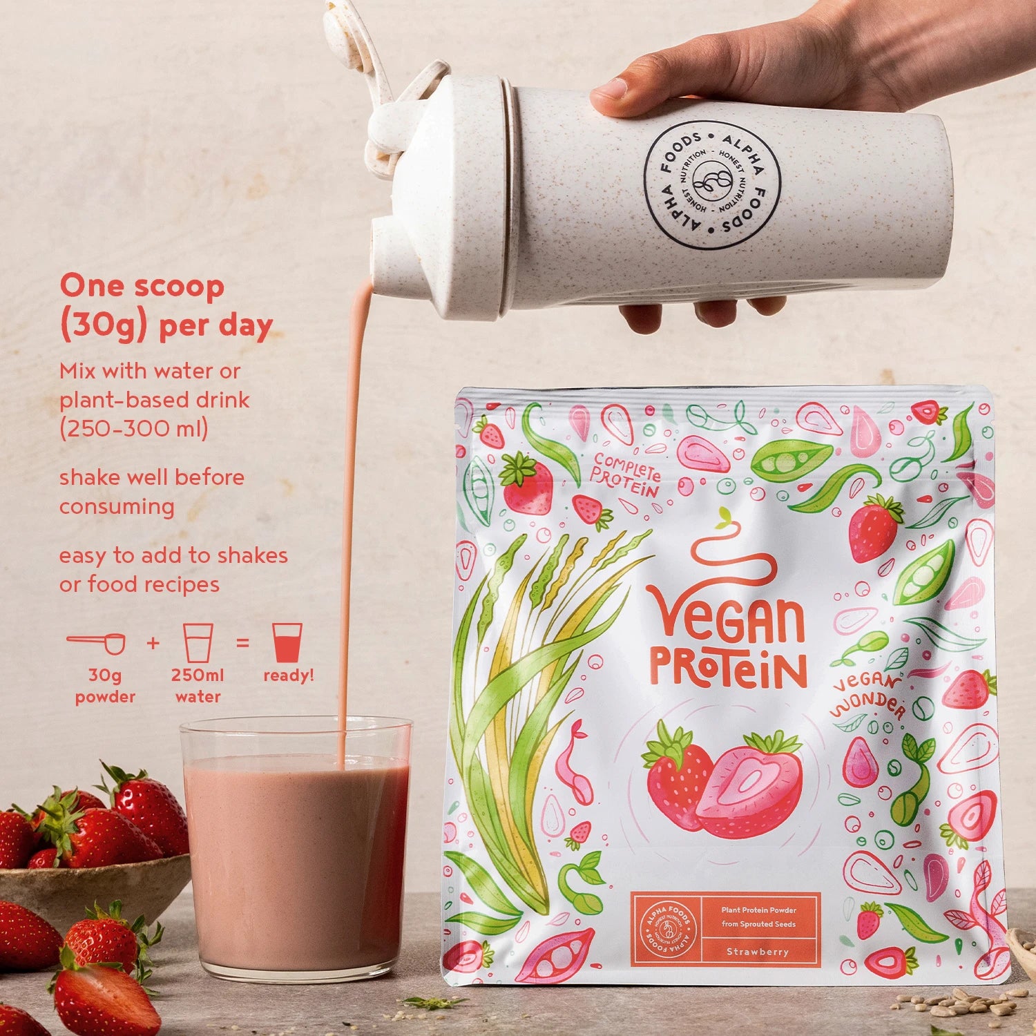 A+ Four - Vegan Protein - Strawberry Flavour