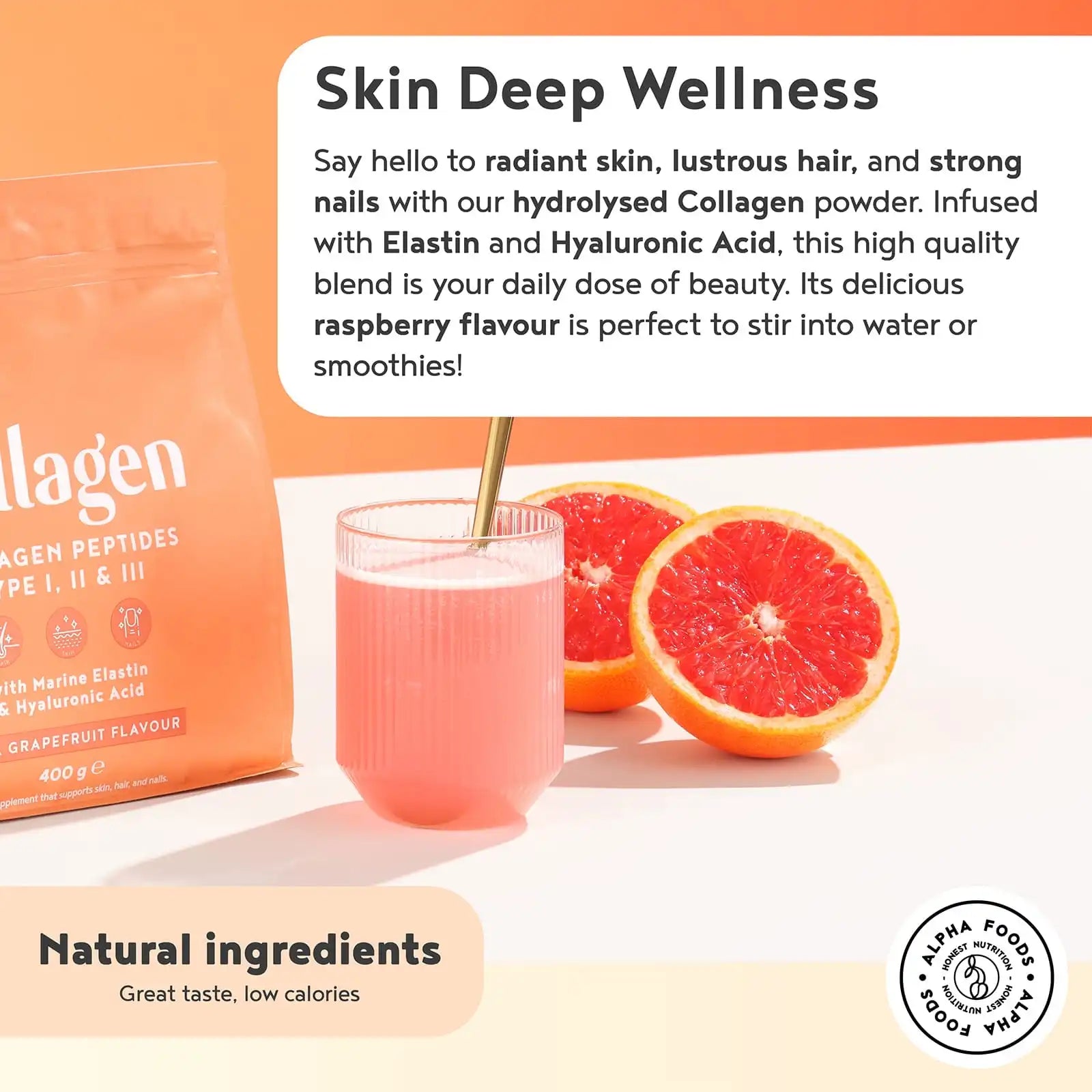 A+ Two - Collagen with Marine Elastin & Hyaluronic Acid - Pink Grapefruit
