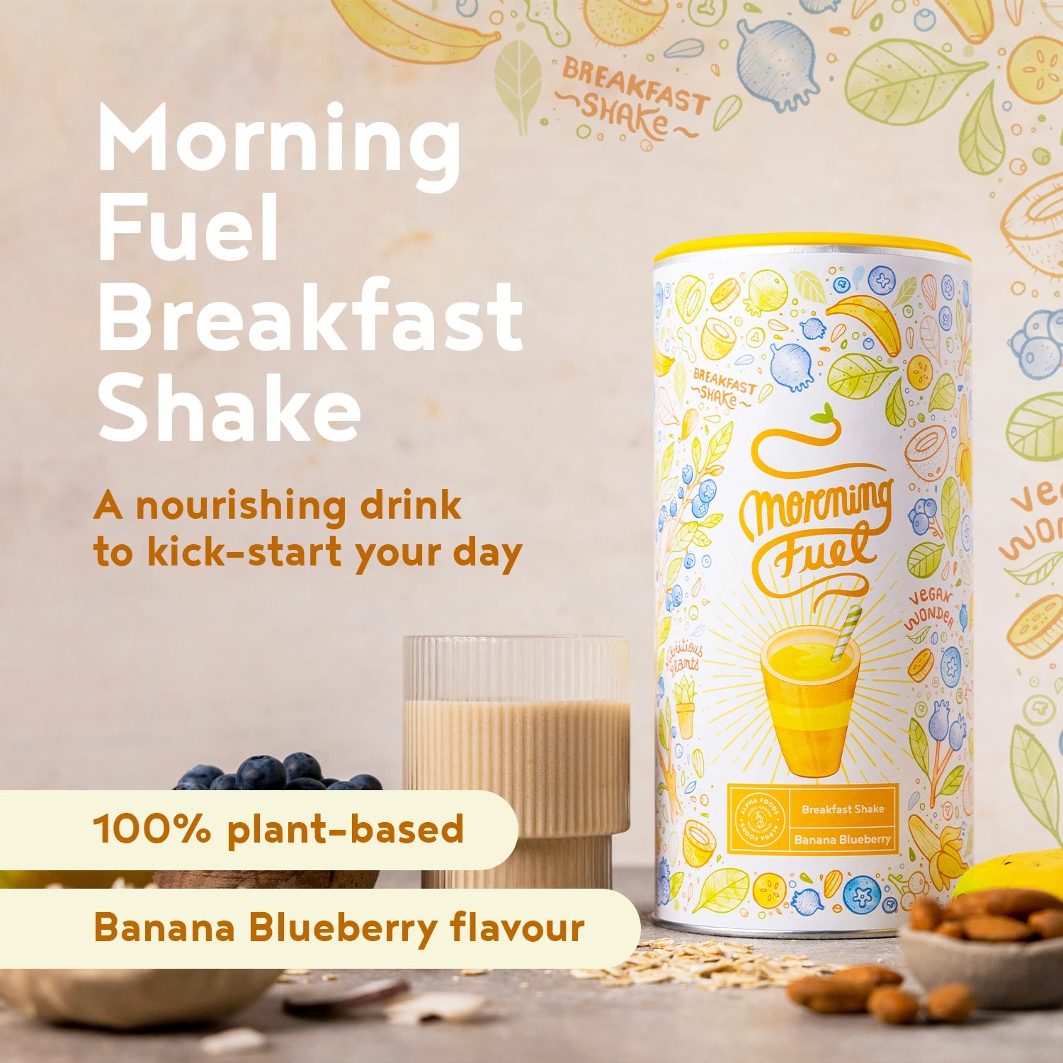 A+ Two - Morning Fuel Breakfast Shake - Banana Blueberry
