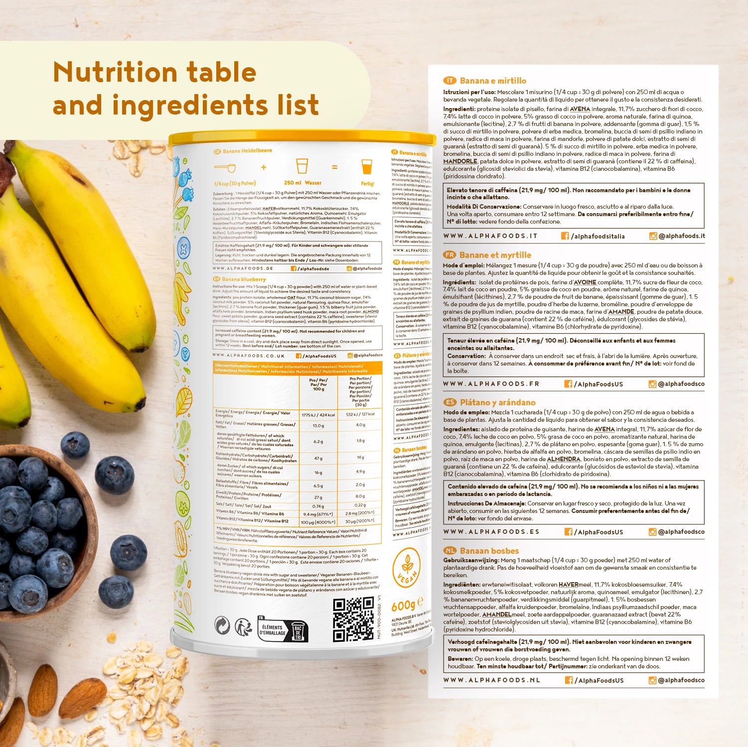 A+ Three - Morning Fuel Breakfast Shake - Banana Blueberry