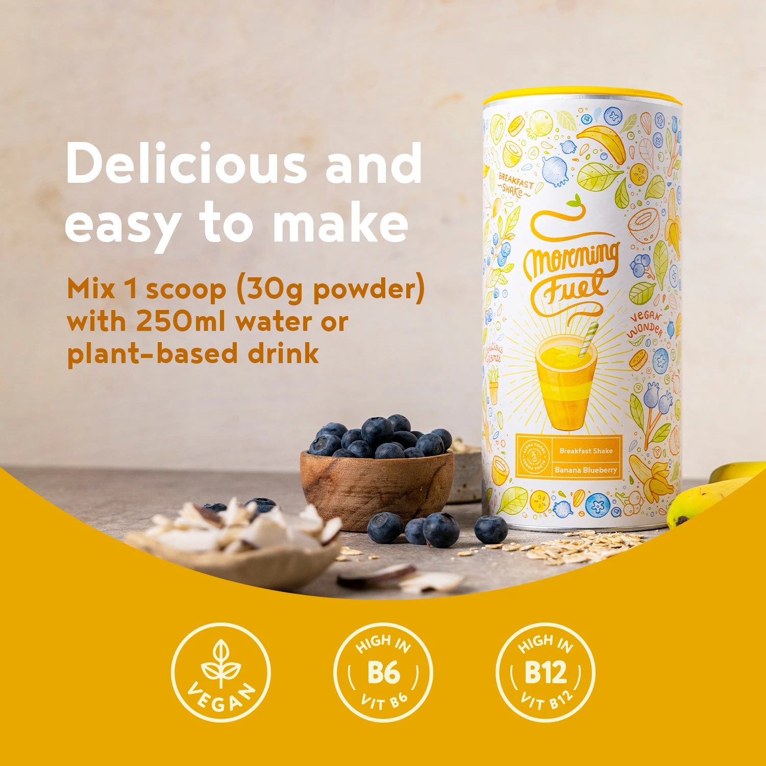 A+ Four - Morning Fuel Breakfast Shake - Banana Blueberry