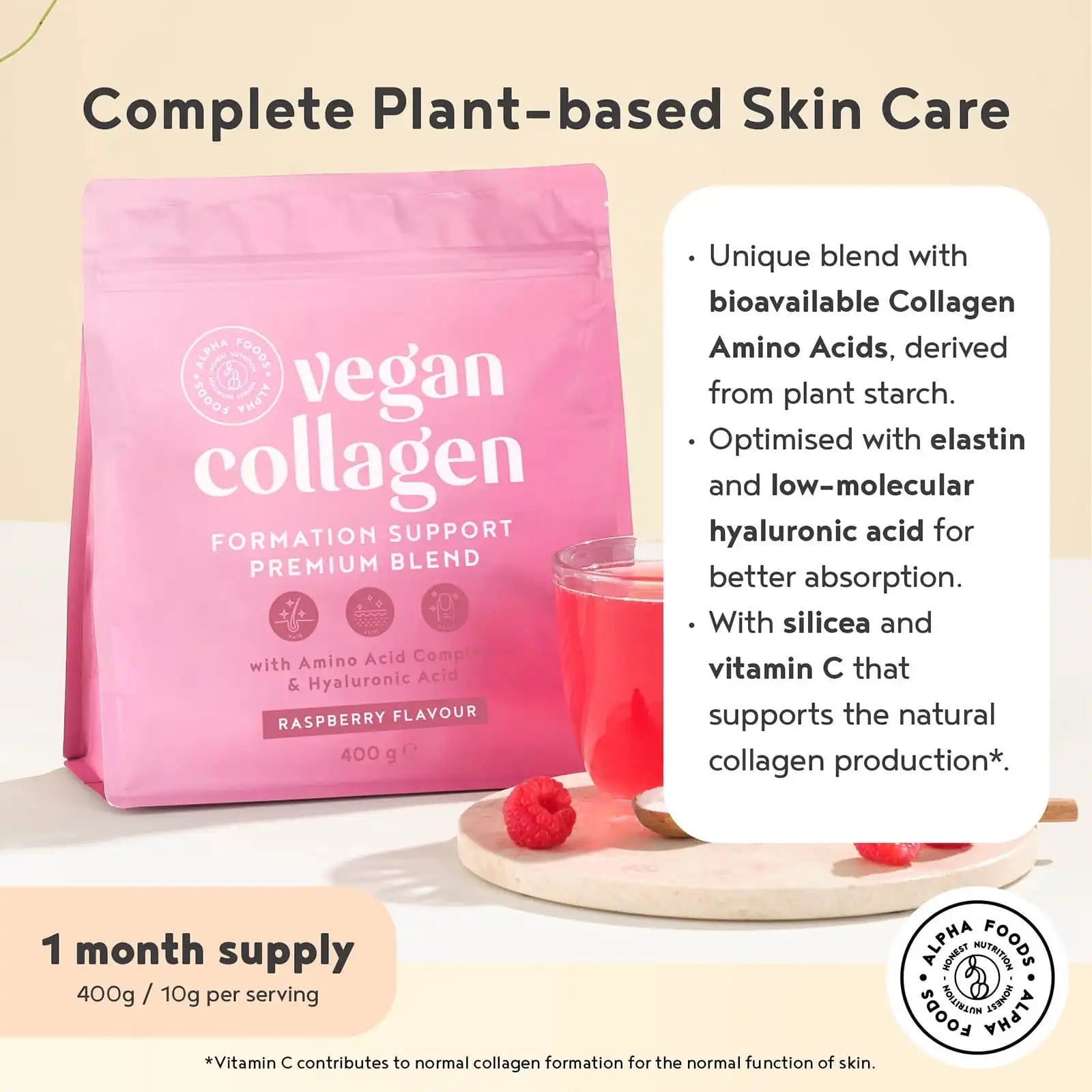A+ One - Vegan Collagen - Formation Support - Raspberry-Flavour
